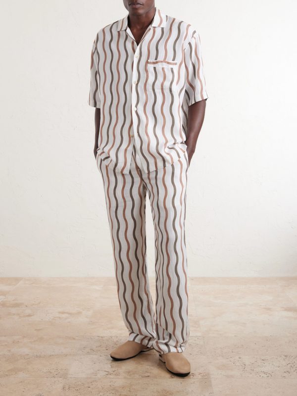 + La Marzocco Delfino Striped Tencel® Linen-Blend Pyjama Bottoms - OU