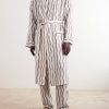 + La Marzocco Striped Belted Tencel® and Linen-Blend Pyjamas - FR