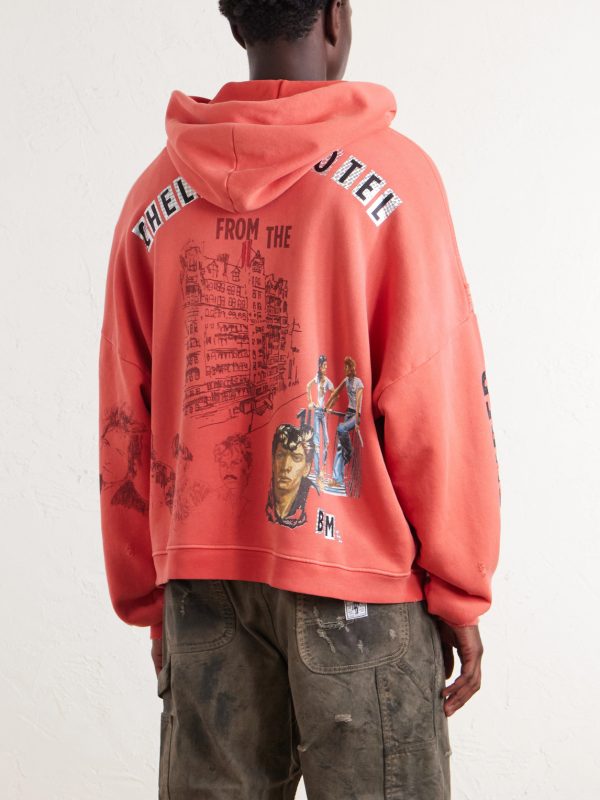 Chelsea Hotel Distressed Printed Cotton-Jersey Hoodie - BK
