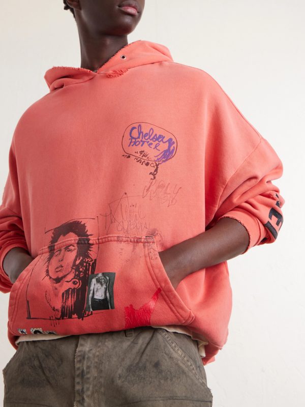 Chelsea Hotel Distressed Printed Cotton-Jersey Hoodie - CU