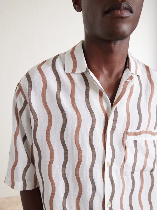 + La Marzocco Striped Tencel® and Linen-Blend Pyjama Shirt - CU