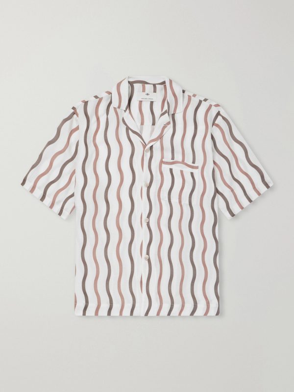 + La Marzocco Striped Tencel® and Linen-Blend Pyjama Shirt