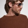 1424 Aviator-Style Silver-Tone Sunglasses - BK