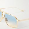 1424 Aviator-Style Silver-Tone Sunglasses - E1