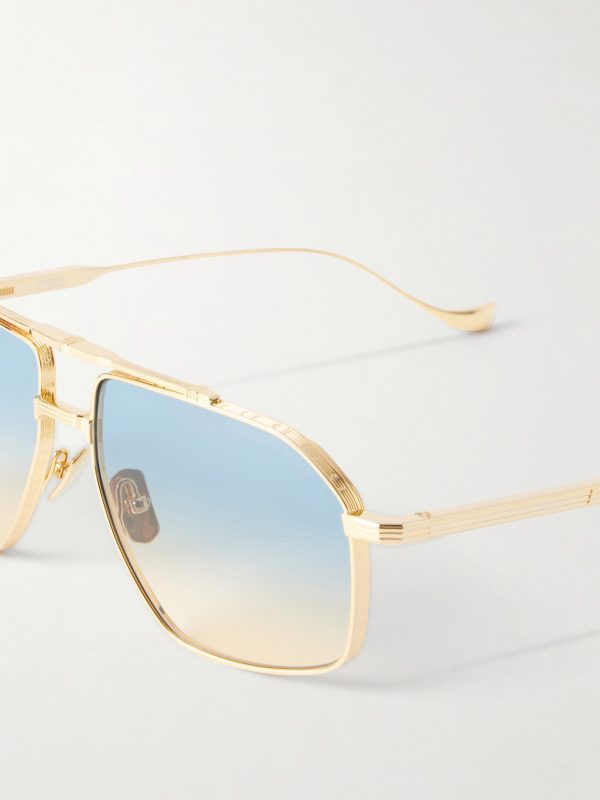 1424 Aviator-Style Silver-Tone Sunglasses - E1