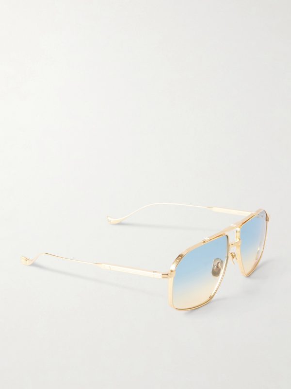 1424 Aviator-Style Silver-Tone Sunglasses - FR