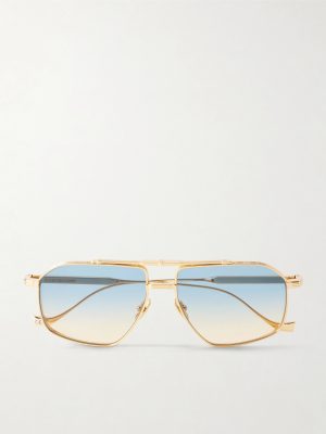 1424 Aviator-Style Silver-Tone Sunglasses 1424 Aviator-Style Silver-Tone Sunglasses