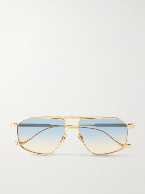 1424 Aviator-Style Silver-Tone Sunglasses