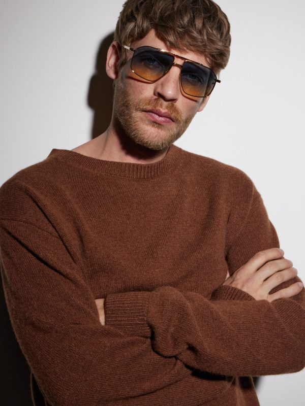 1424 Aviator-Style Silver-Tone Sunglasses - OU