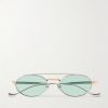 1427 Round-Frame Silver-Tone Sunglasses