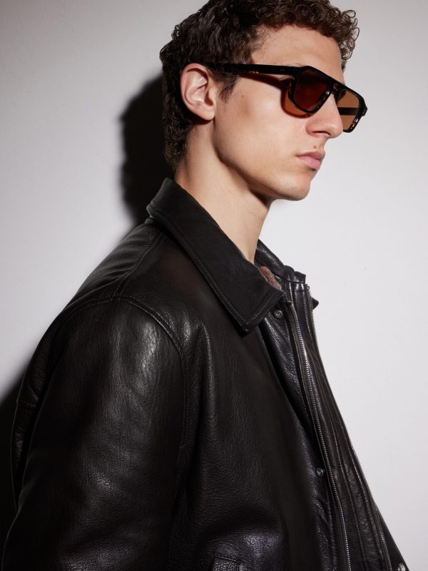 Navigator Aviator-Style Acetate Sunglasses - BK Navigator Aviator-Style Acetate Sunglasses - BK