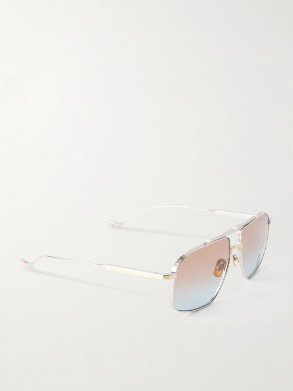 1424 Aviator-Style Gold-Tone and Silver-Tone Sunglasses - FR 1424 Aviator-Style Gold-Tone and Silver-Tone Sunglasses - FR