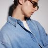GR13 Oval-Frame Acetate Sunglasses - BK GR13 Oval-Frame Acetate Sunglasses - BK