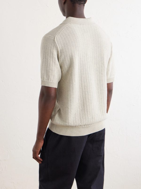 Vintage Cotton-Mesh Polo Shirt - BK Vintage Cotton-Mesh Polo Shirt - BK