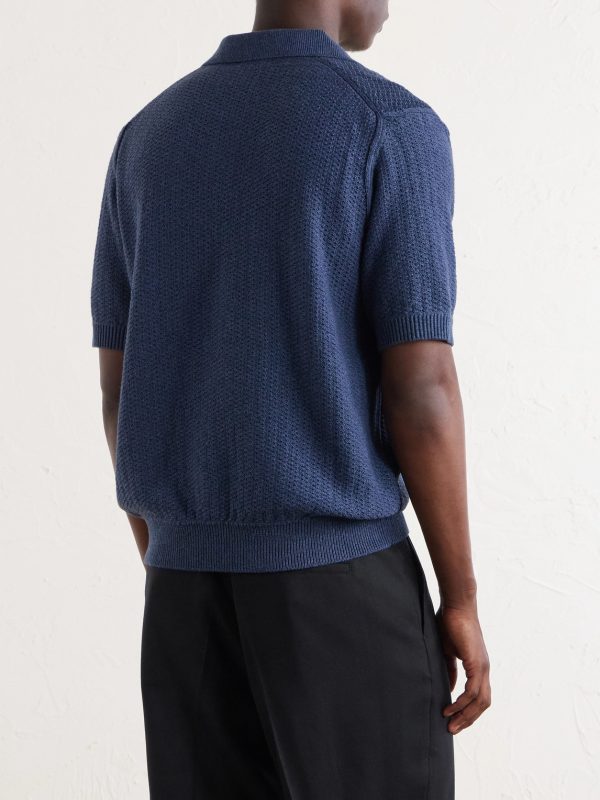 Vintage Cotton-Mesh Polo Shirt - BK