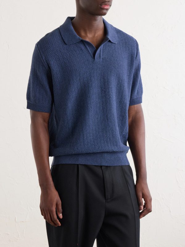 Vintage Cotton-Mesh Polo Shirt - FR