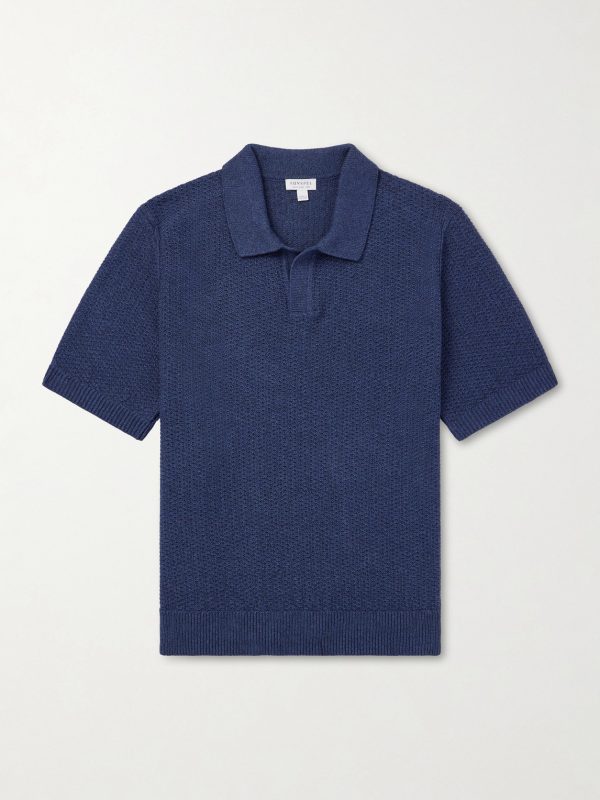 Vintage Cotton-Mesh Polo Shirt