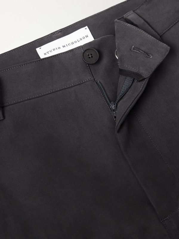 Barrel-Leg Cotton-Twill Trousers - E1 Barrel-Leg Cotton-Twill Trousers - E1