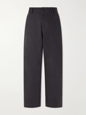 Barrel-Leg Cotton-Twill Trousers