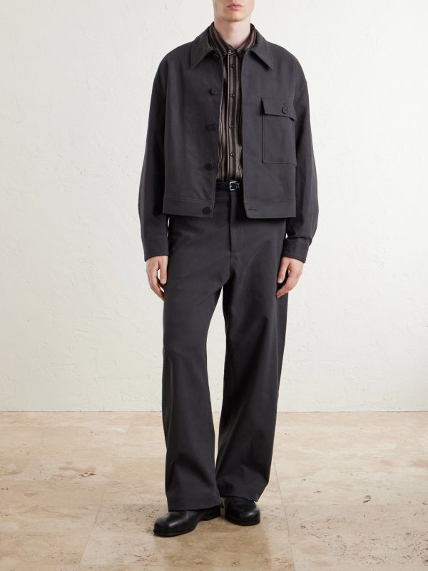 Barrel-Leg Cotton-Twill Trousers - OU Barrel-Leg Cotton-Twill Trousers - OU