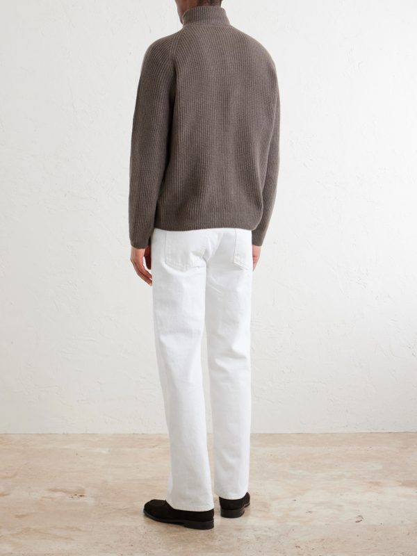 Ryker Ribbed Recycled-Cashmere and Wool-Blend Half-Zip Sweater - BK