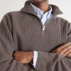 Ryker Ribbed Recycled-Cashmere and Wool-Blend Half-Zip Sweater - CU