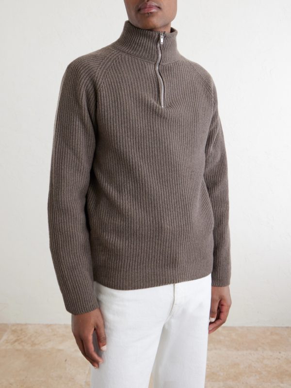 Ryker Ribbed Recycled-Cashmere and Wool-Blend Half-Zip Sweater - FR