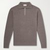 Ryker Ribbed Recycled-Cashmere and Wool-Blend Half-Zip Sweater