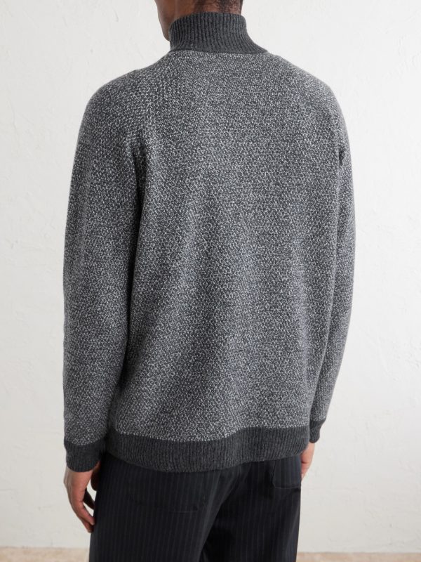 Recycled-Cashmere and Wool-Blend Half-Zip Sweater - BK Recycled-Cashmere and Wool-Blend Half-Zip Sweater - BK