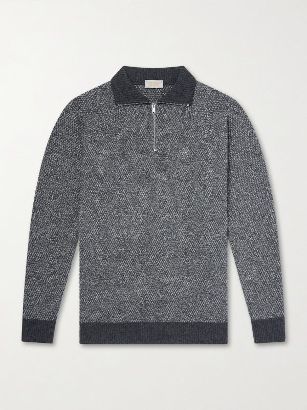 Recycled-Cashmere and Wool-Blend Half-Zip Sweater Recycled-Cashmere and Wool-Blend Half-Zip Sweater