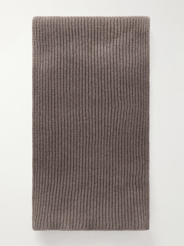 Stark Ribbed Recycled-Cashmere and Wool-Blend Scarf