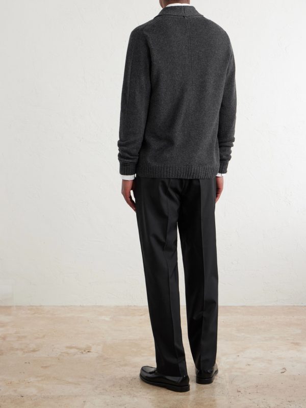 Rockford Shawl-Collar Recycled-Cashmere and Merino Wool-Blend Cardigan - BK Rockford Shawl-Collar Recycled-Cashmere and Merino Wool-Blend Cardigan - BK