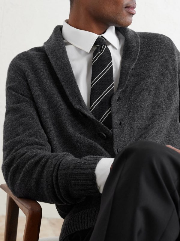 Rockford Shawl-Collar Recycled-Cashmere and Merino Wool-Blend Cardigan - CU Rockford Shawl-Collar Recycled-Cashmere and Merino Wool-Blend Cardigan - CU