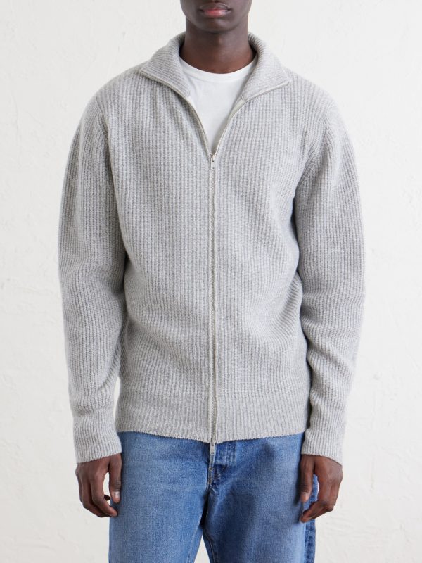 Mallam Ribbed Recycled-Cashmere and Wool-Blend Zip-Up Cardigan - FR