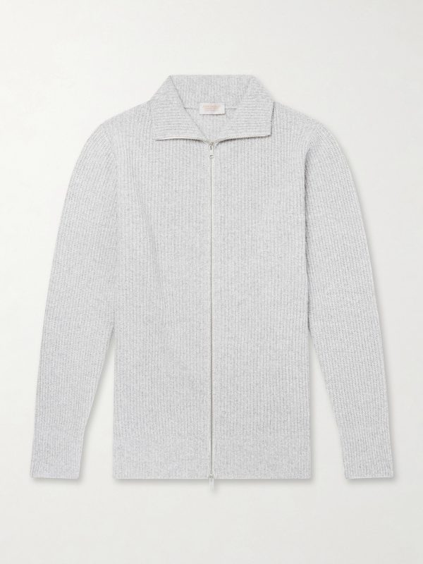 Mallam Ribbed Recycled-Cashmere and Wool-Blend Zip-Up Cardigan