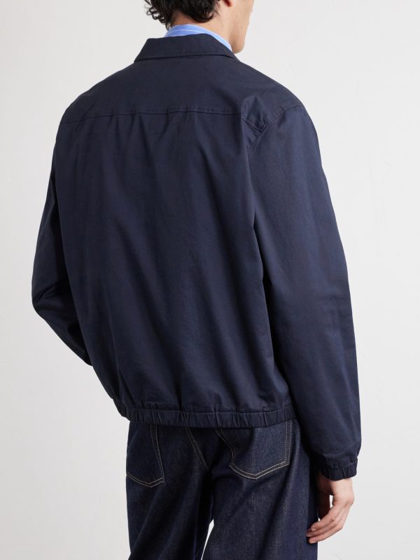 Cotton-Blend Twill Harrington Jacket - BK Cotton-Blend Twill Harrington Jacket - BK