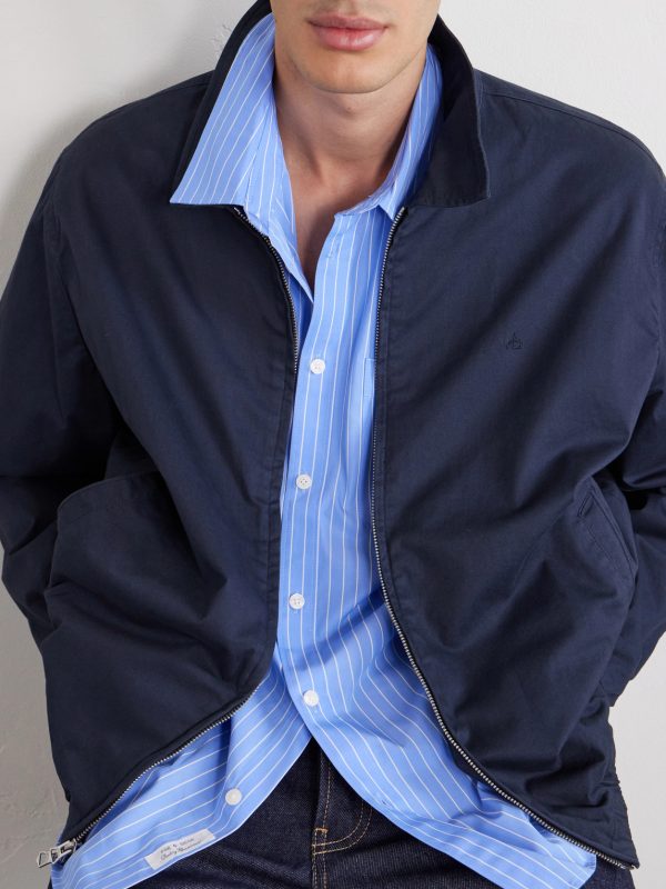 Cotton-Blend Twill Harrington Jacket - CU Cotton-Blend Twill Harrington Jacket - CU