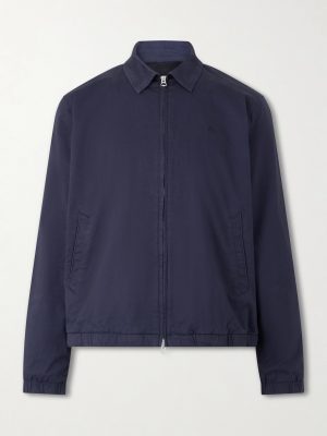 Cotton-Blend Twill Harrington Jacket