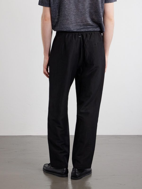 Evan Straight-Leg Wool and Linen-Blend Trousers - BK
