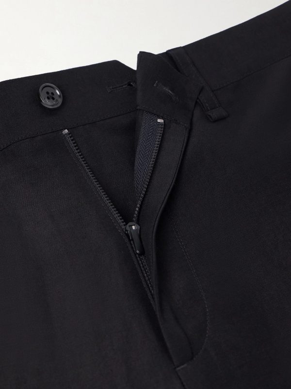Evan Straight-Leg Wool and Linen-Blend Trousers - E1