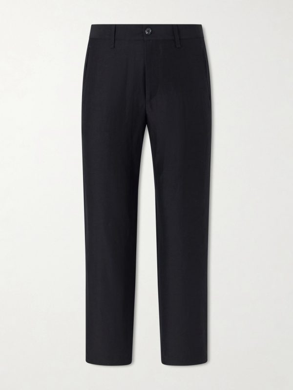 Evan Straight-Leg Wool and Linen-Blend Trousers