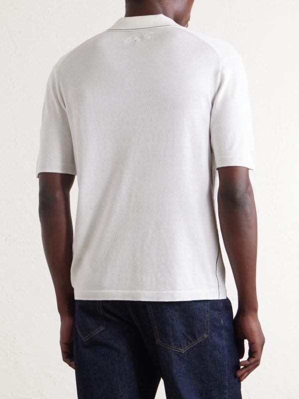 Conrad Cotton and Silk-Blend Polo Shirt - BK Conrad Cotton and Silk-Blend Polo Shirt - BK