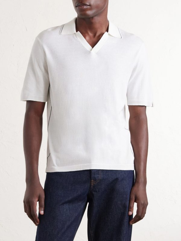 Conrad Cotton and Silk-Blend Polo Shirt - FR Conrad Cotton and Silk-Blend Polo Shirt - FR