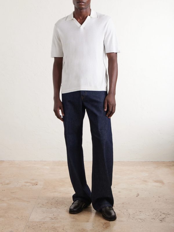 Conrad Cotton and Silk-Blend Polo Shirt - OU Conrad Cotton and Silk-Blend Polo Shirt - OU