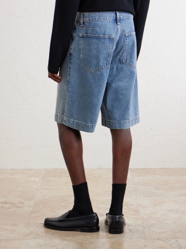 Wide-Leg Denim Shorts - BK Wide-Leg Denim Shorts - BK
