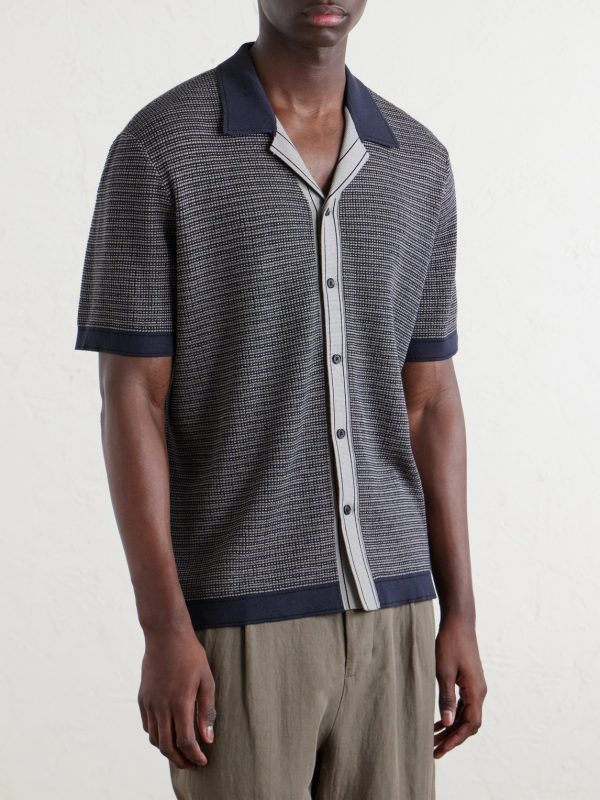 Camp-Collar Cotton-Blend Shirt - FR