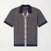 Camp-Collar Cotton-Blend Shirt