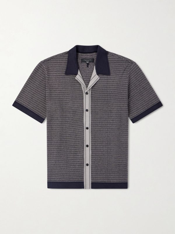 Camp-Collar Cotton-Blend Shirt