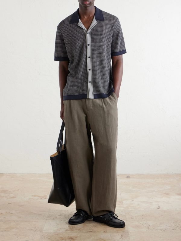 Camp-Collar Cotton-Blend Shirt - OU