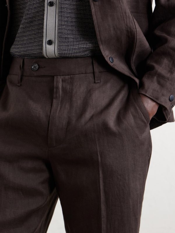 Evan Straight-Leg Pleated Linen Trousers - CU Evan Straight-Leg Pleated Linen Trousers - CU
